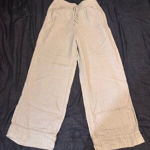 Casual Beige Drawstring Pants
